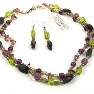 SB-Bijoux Purple Green necklace set